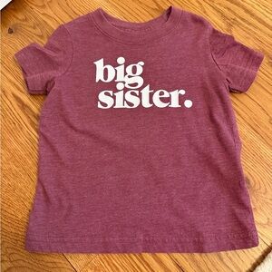Olive loves Apple Big Sister Graphic Tee Shirt Size 2T